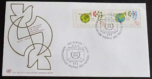 UNO GENF 1974 Mi-Nr. 39/40 FDC