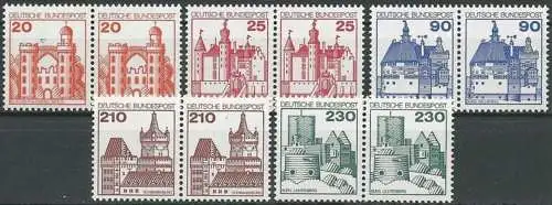 DEUTSCHLAND 1978 Mi-Nr. 995/99 waagerechte Paare ** MNH