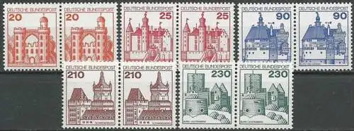 DEUTSCHLAND 1978 Mi-Nr. 995/99 waagerechte Paare ** MNH