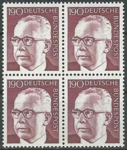 DEUTSCHLAND 1972 Mi-Nr. 732 Viererblock ** MNH