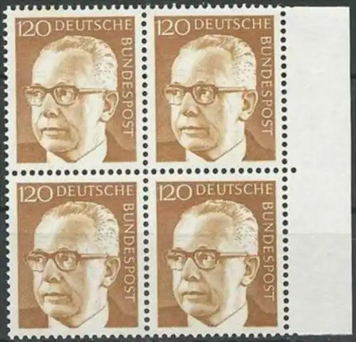 DEUTSCHLAND 1971 Mi-Nr. 691 Viererblock ** MNH