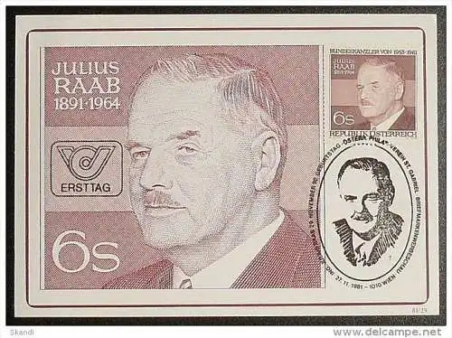 ÖSTERREICH 1981 Mi-Nr. 1690 Maximumkarte MK/MC