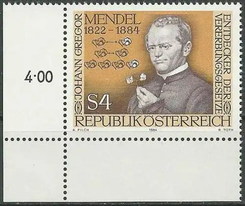 ÖSTERREICH 1984 Mi-Nr. 1763 ECKRAND ** MNH