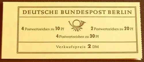 BERLIN 1966 MARKENHEFT/booklet Mi-Nr. MH 5 b Deckel lose ** MNH