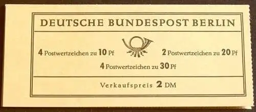 BERLIN 1966 MARKENHEFT/booklet Mi-Nr. MH 5 b Deckel lose ** MNH