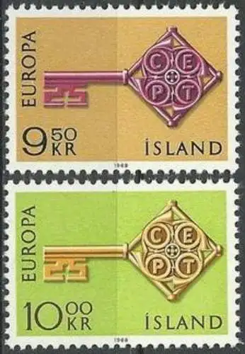 ISLAND 1968 Mi-Nr. 417/18 ** MNH - CEPT