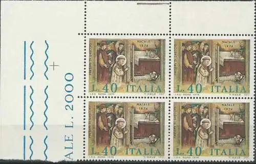 ITALIEN 1974 Mi-Nr. 1472 Viererblock ** MNH