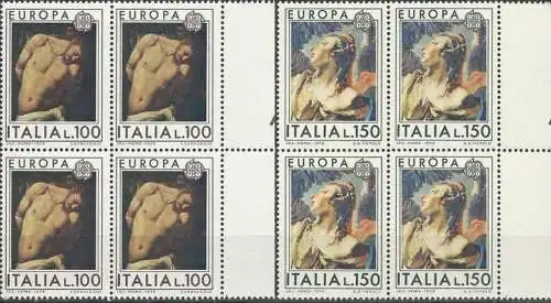 ITALIEN 1975 Mi-Nr. 1489/90 Viererblocks ** MNH