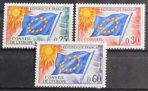 FRANKREICH 1965 Mi-Nr. 10/12 EUROPARAT ** MNH