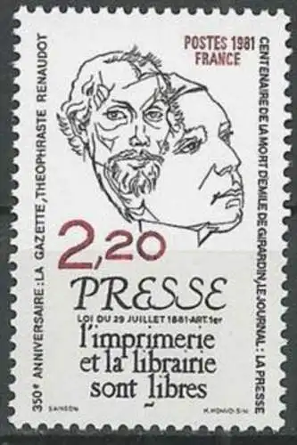 FRANKREICH 1981 Mi-Nr. 2267 ** MNH