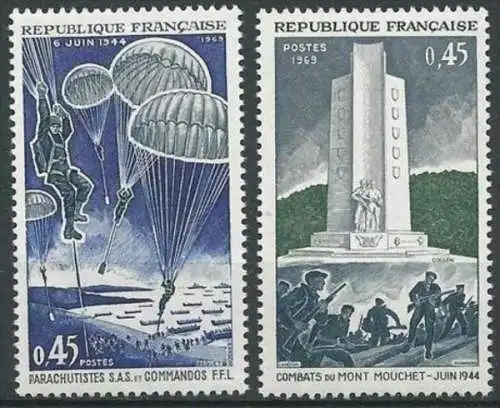 FRANKREICH 1969 Mi-Nr. 1674/75 ** MNH