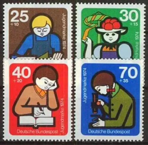 DEUTSCHLAND 1974 Mi-Nr. 800/03 ** MNH