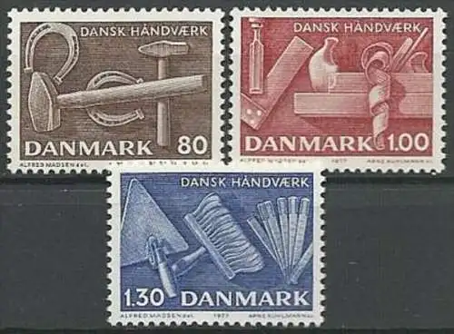 DÄNEMARK 1977 Mi-Nr. 645/47 ** MNH