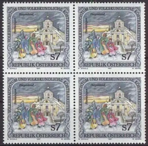 ÖSTERREICH 1997 Mi-Nr. 2208 Viererblock ** MNH