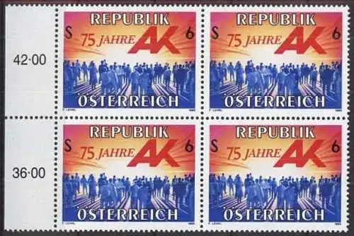 ÖSTERREICH 1995 Mi-Nr. 2147 Viererblock ** MNH