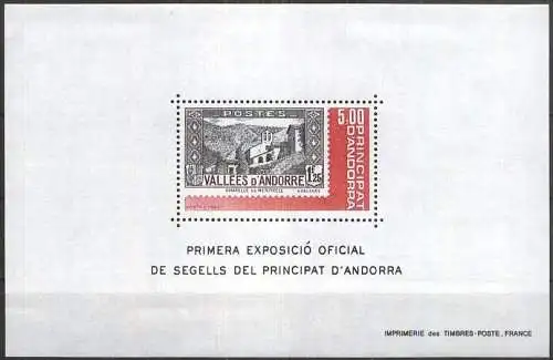 FRANZ. ANDORRA 1982 Mi-Nr. Block 1 ** MNH