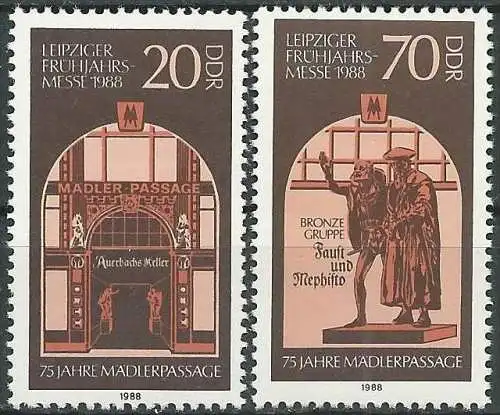 DDR 1988 Mi-Nr. 3153/54 ** MNH