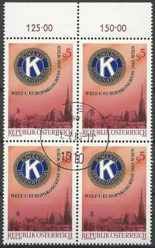 ÖSTERREICH 1983 Mi-Nr. 1744 Viererblock o used - ABO-Ware