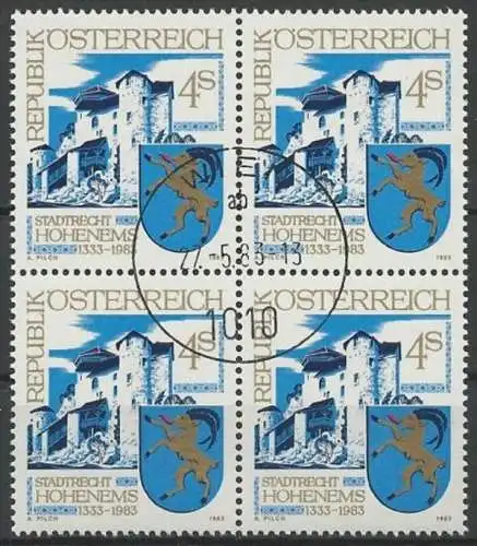 ÖSTERREICH 1983 Mi-Nr. 1741 Viererblock o used - ABO-Ware