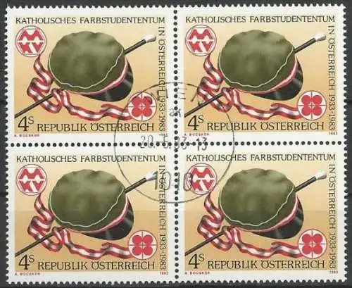 ÖSTERREICH 1983 Mi-Nr. 1739 Viererblock o used - ABO-Ware