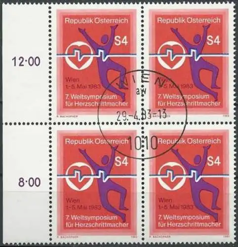 ÖSTERREICH 1983 Mi-Nr. 1738 Viererblock o used - ABO-Ware