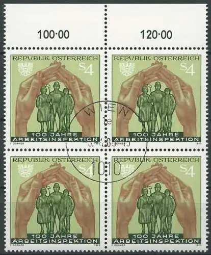 ÖSTERREICH 1983 Mi-Nr. 1735 Viererblock o used - ABO-Ware