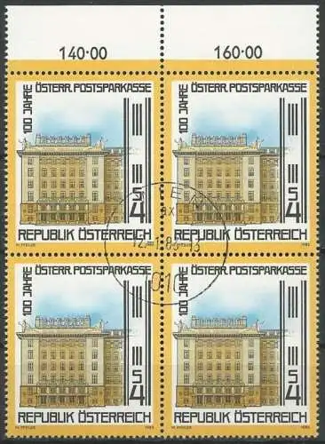 ÖSTERREICH 1983 Mi-Nr. 1728 Viererblock o used - ABO-Ware