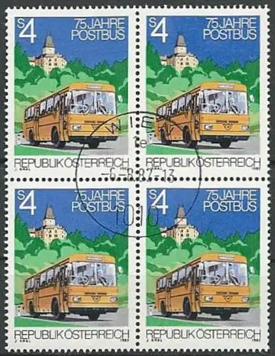 ÖSTERREICH 1982 Mi-Nr. 1714 Viererblock o used - ABO-Ware