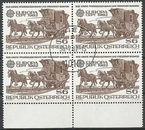 ÖSTERREICH 1982 Mi-Nr. 1713 Viererblock o used - ABO-Ware