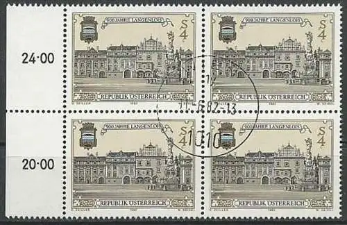 ÖSTERREICH 1982 Mi-Nr. 1708 Viererblock o used - ABO-Ware