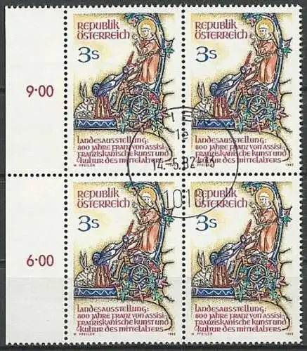 ÖSTERREICH 1982 Mi-Nr. 1703 Viererblock o used - ABO-Ware