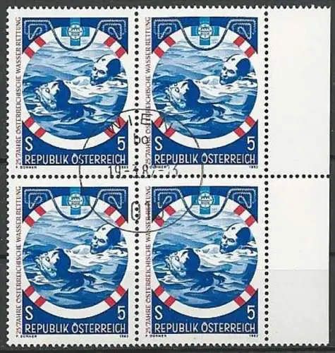 ÖSTERREICH 1982 Mi-Nr. 1698 Viererblock o used - ABO-Ware