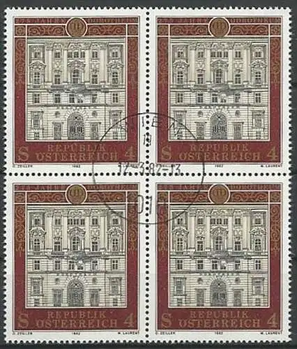 ÖSTERREICH 1982 Mi-Nr. 1697 Viererblock o used - ABO-Ware