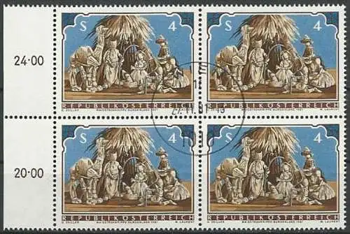 ÖSTERREICH 1981 Mi-Nr. 1691 Viererblock o used - ABO-Ware