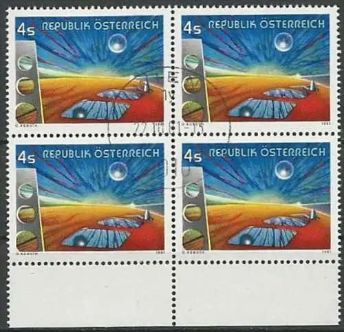 ÖSTERREICH 1981 Mi-Nr. 1687 Viererblock o used - ABO-Ware