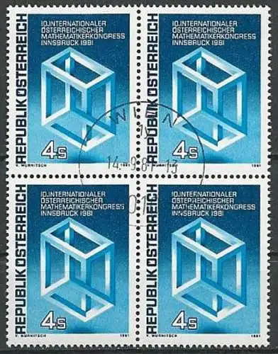 ÖSTERREICH 1981 Mi-Nr. 1680 Viererblock o used - ABO-Ware
