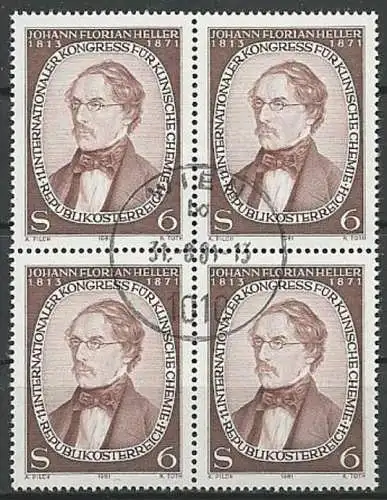 ÖSTERREICH 1981 Mi-Nr. 1676 Viererblock o used - ABO-Ware