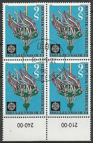 ÖSTERREICH 1981 Mi-Nr. 1671 Viererblock o used - ABO-Ware