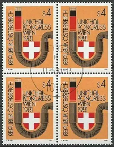 ÖSTERREICH 1981 Mi-Nr. 1669 Viererblock o used - ABO-Ware