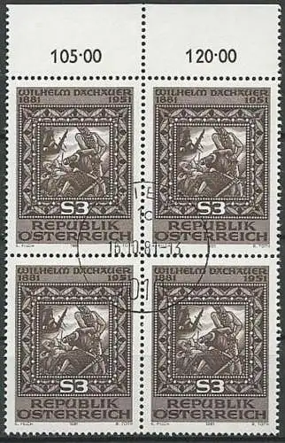 ÖSTERREICH 1981 Mi-Nr. 1666 Viererblock o used - ABO-Ware