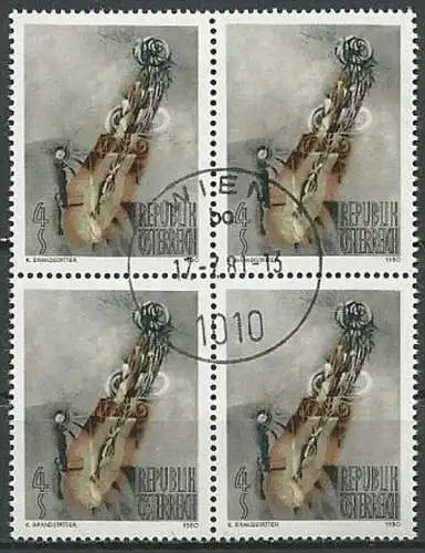 ÖSTERREICH 1980 Mi-Nr. 1655 Viererblock o used - ABO-Ware