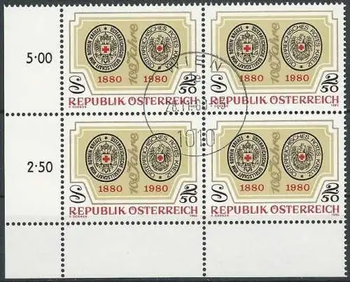 ÖSTERREICH 1980 Mi-Nr. 1634 Viererblock o used - ABO-Ware