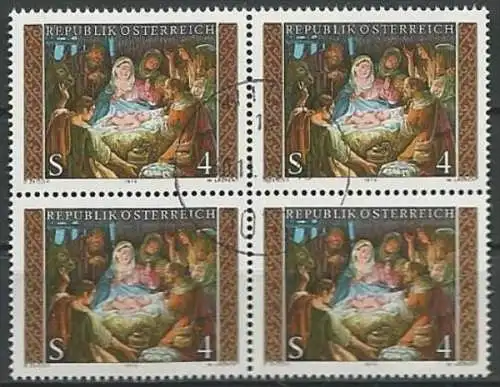 ÖSTERREICH 1979 Mi-Nr. 1630 Viererblock o used - ABO-Ware