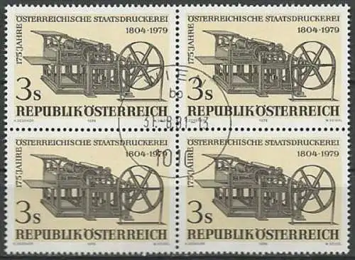 ÖSTERREICH 1979 Mi-Nr. 1620 Viererblock o used - ABO-Ware