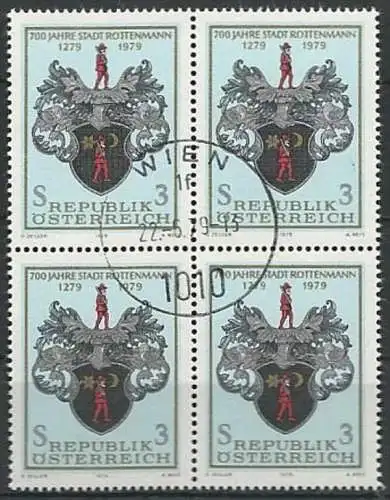 ÖSTERREICH 1979 Mi-Nr. 1613 Viererblock o used - ABO-Ware