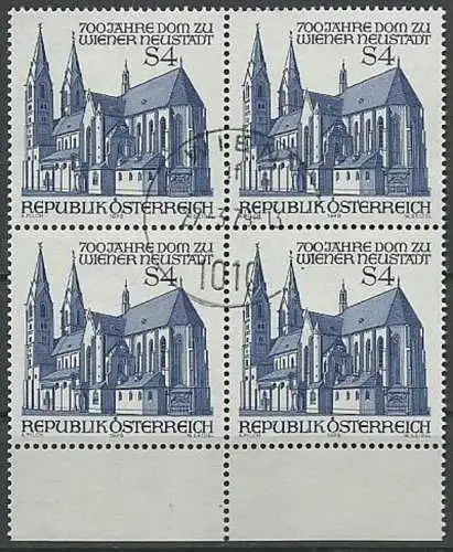 ÖSTERREICH 1979 Mi-Nr. 1605 Viererblock o used - ABO-Ware