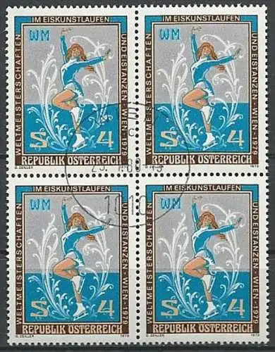 ÖSTERREICH 1979 Mi-Nr. 1600 Viererblock o used - ABO-Ware