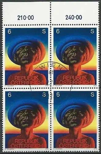 ÖSTERREICH 1978 Mi-Nr. 1594 Viererblock o used - ABO-Ware