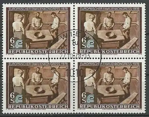 ÖSTERREICH 1978 Mi-Nr. 1587 Viererblock o used - ABO-Ware