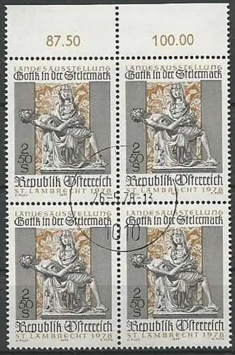 ÖSTERREICH 1978 Mi-Nr. 1575 Viererblock o used - ABO-Ware